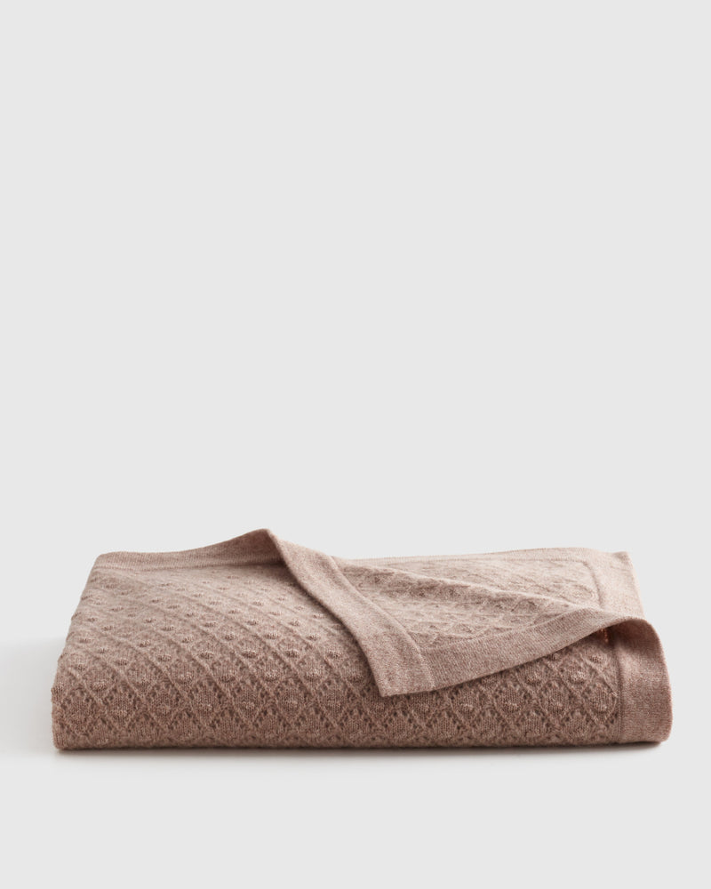 Washable Cashmere Pointelle Baby Blanket