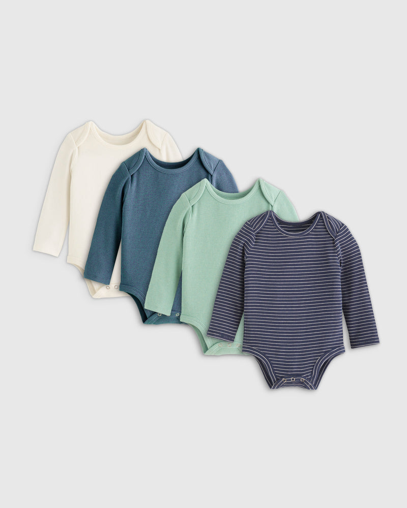 The Softest Rib Long Sleeve Bodysuit 4-Pack