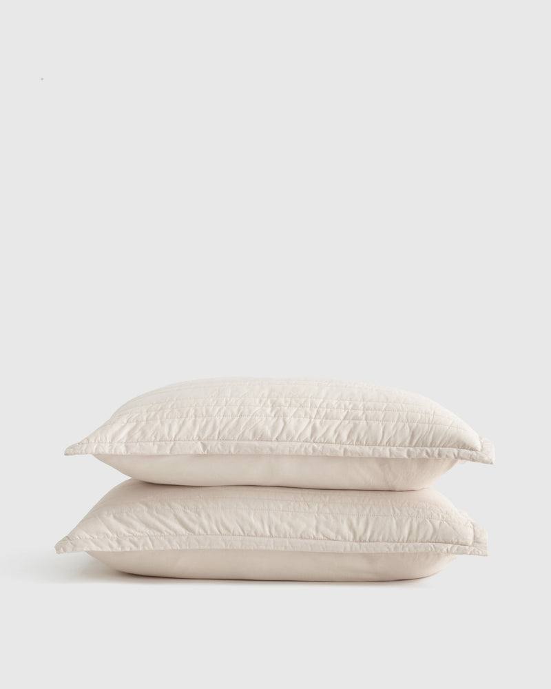 100% Organic Cotton Quilted Sham Set