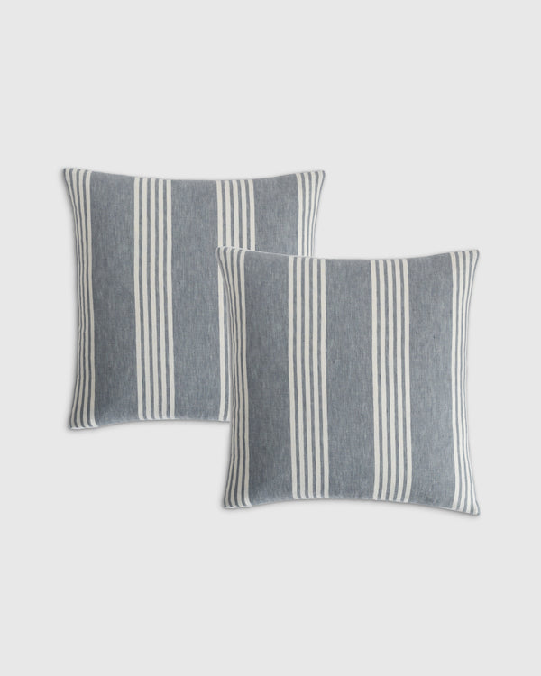 Sloane Linen Woven Stripe Pillow Cover - Set of 2