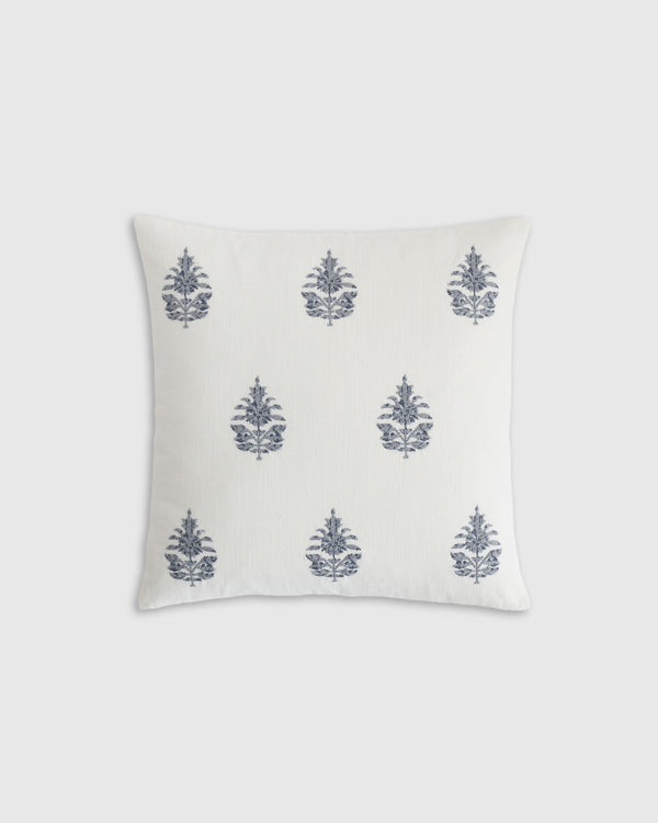 Block Print Embroidered Pillow Cover