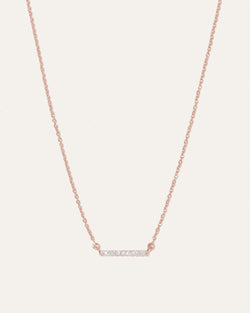 14K Gold Diamond Bar Necklace