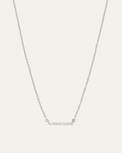 14K Gold Diamond Bar Necklace