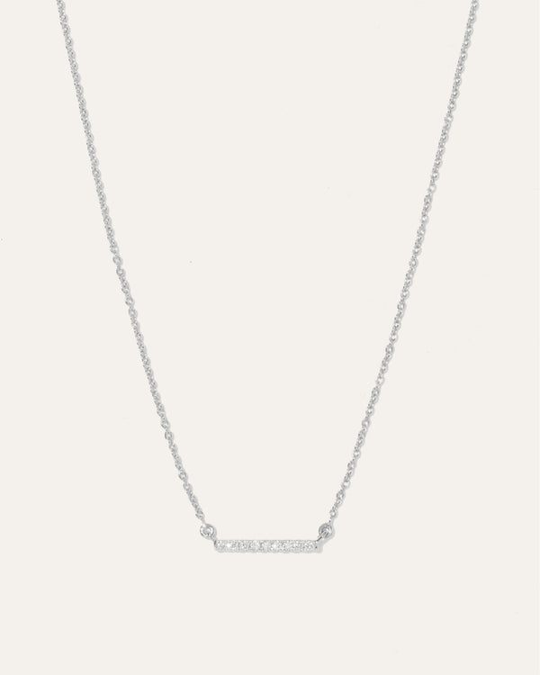 14K Gold Diamond Bar Necklace