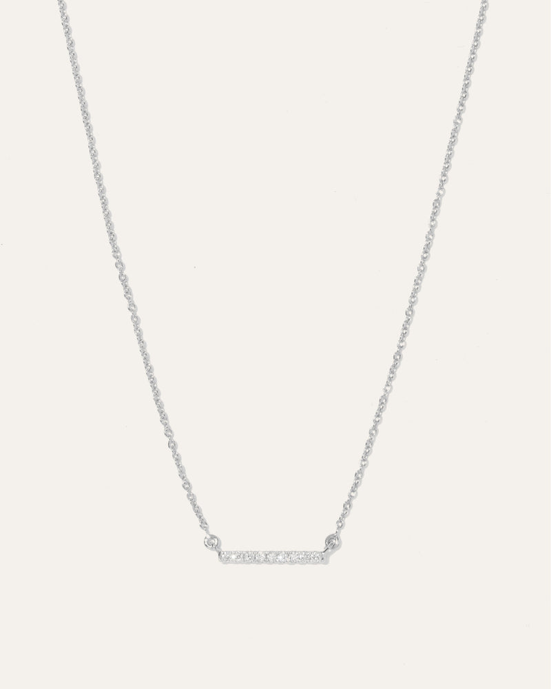 14K Gold Diamond Bar Necklace
