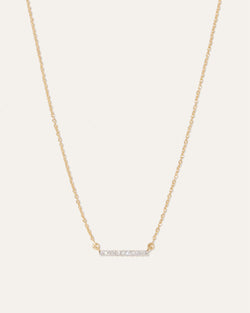 14K Gold Diamond Bar Necklace