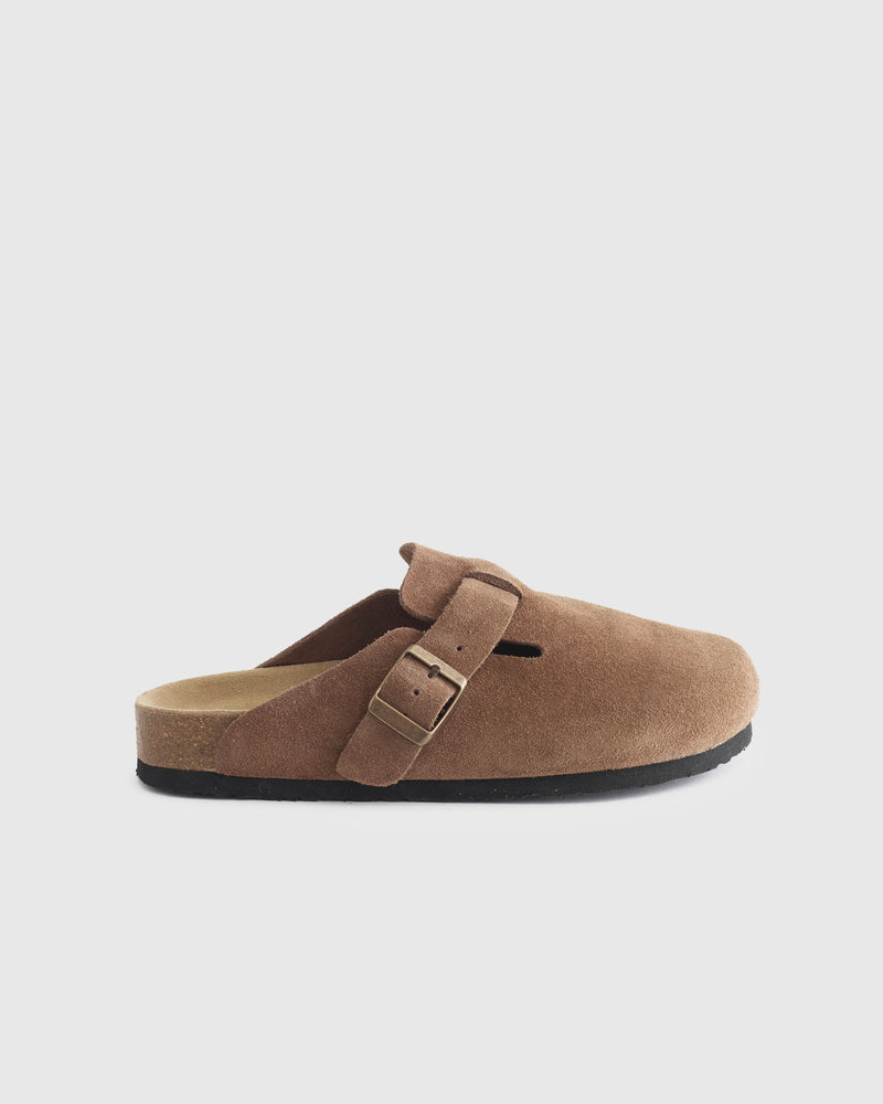 Water Resistant Suede Clog Mule