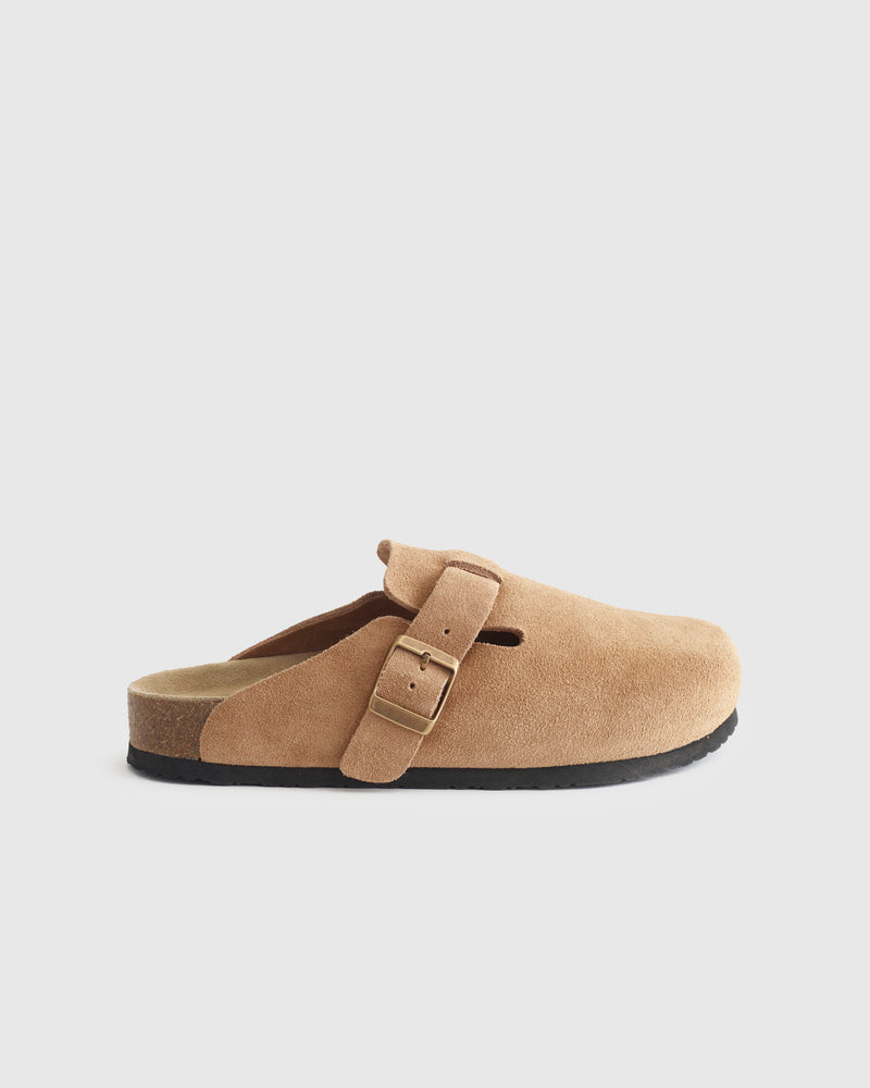 Water Resistant Suede Clog Mule