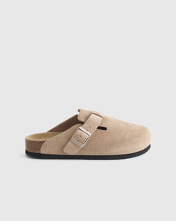 Water Resistant Suede Clog Mule