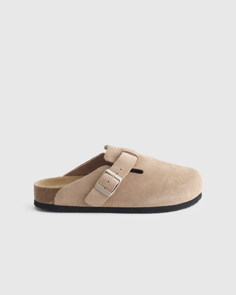 Water Resistant Suede Clog Mule