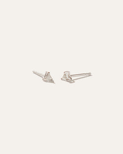 14K Gold Petite Diamond Triangle Sol Studs