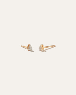 14K Gold Petite Pear Diamond Studs