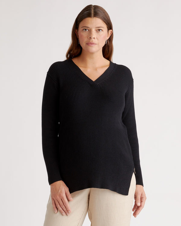 100% Organic Cotton Fisherman Side Zip Maternity & Nursing Sweater