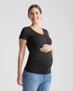 Tencel Jersey Maternity Ruched Tee 2-Pack