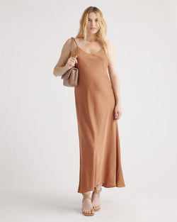 Washable Stretch Silk Maternity Slip Dress