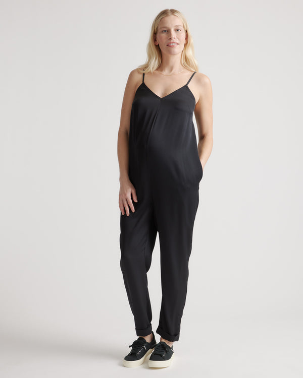 Washable Stretch Silk Maternity Jumpsuit