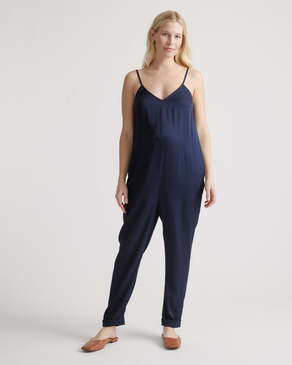 Washable Stretch Silk Maternity Jumpsuit