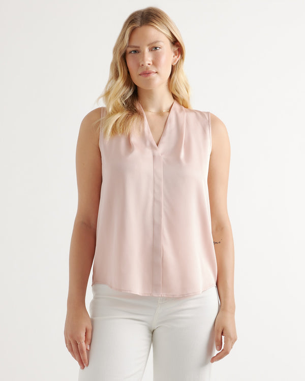 Washable Stretch Silk Sleeveless Blouse