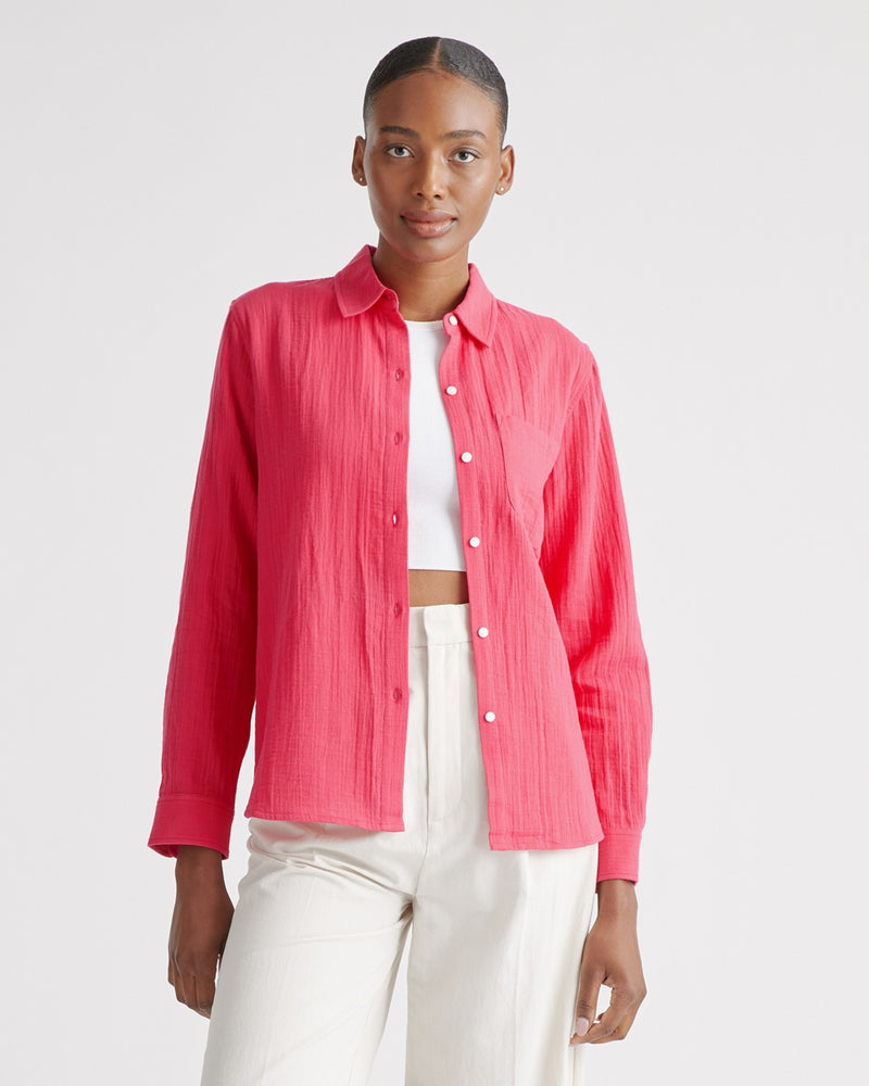 100% Organic Cotton Gauze Long Sleeve Shirt
