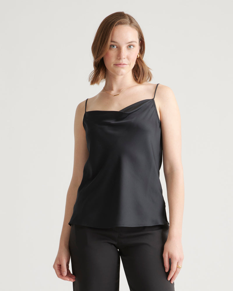 Washable Stretch Silk Cowl Neck Cami