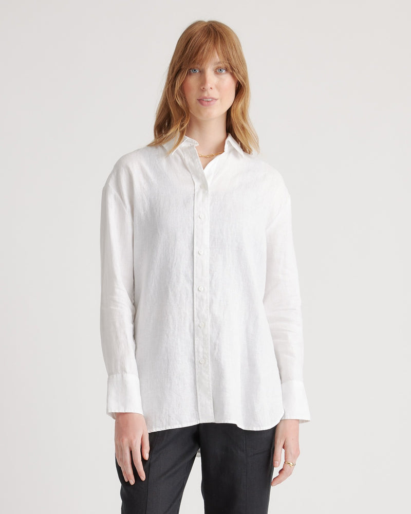 100% European Linen Long Sleeve Oversized Shirt