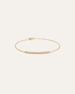 14K Gold Pave Diamond Bar Bracelet