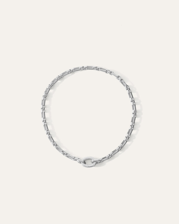 Silver Open Station Box Bracelet