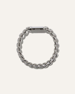 Silver Bold Cuban Curb Box Clasp Bracelet