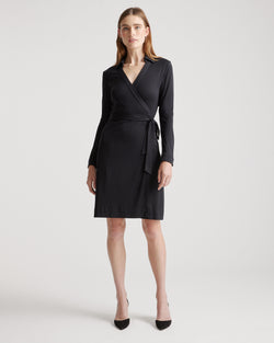 100% Silk Jersey Mini Wrap Dress