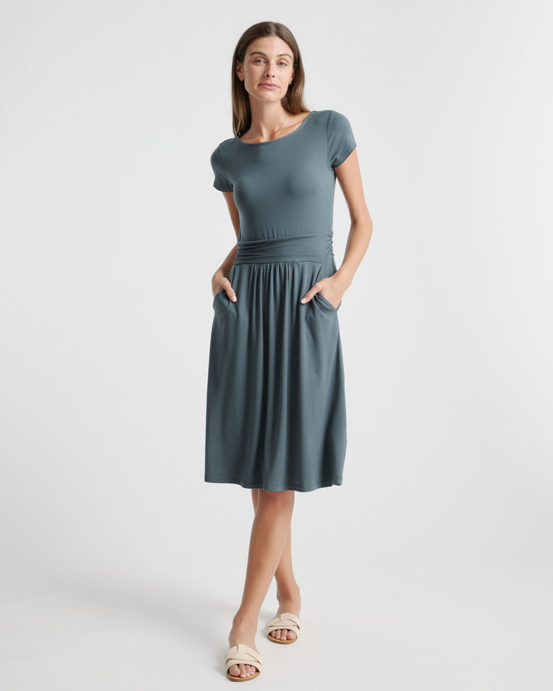 Tencel Jersey Ruched Waist Dress