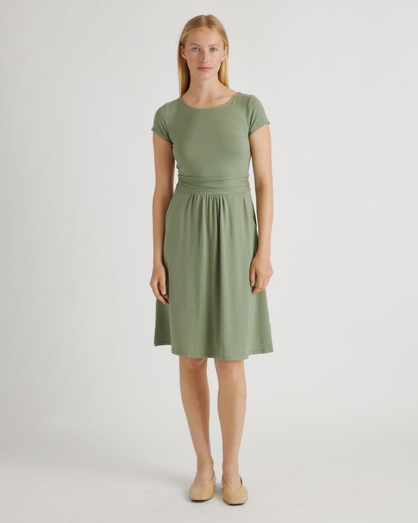 Tencel Jersey Ruched Waist Dress