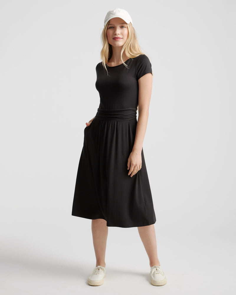 Tencel Jersey Ruched Waist Dress