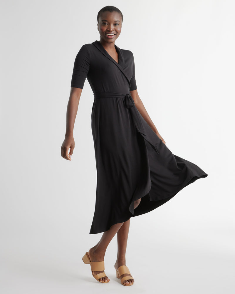 Tencel Jersey Midi Wrap Dress