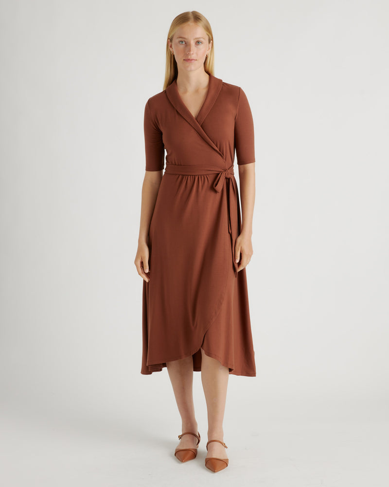 Tencel Jersey Midi Wrap Dress