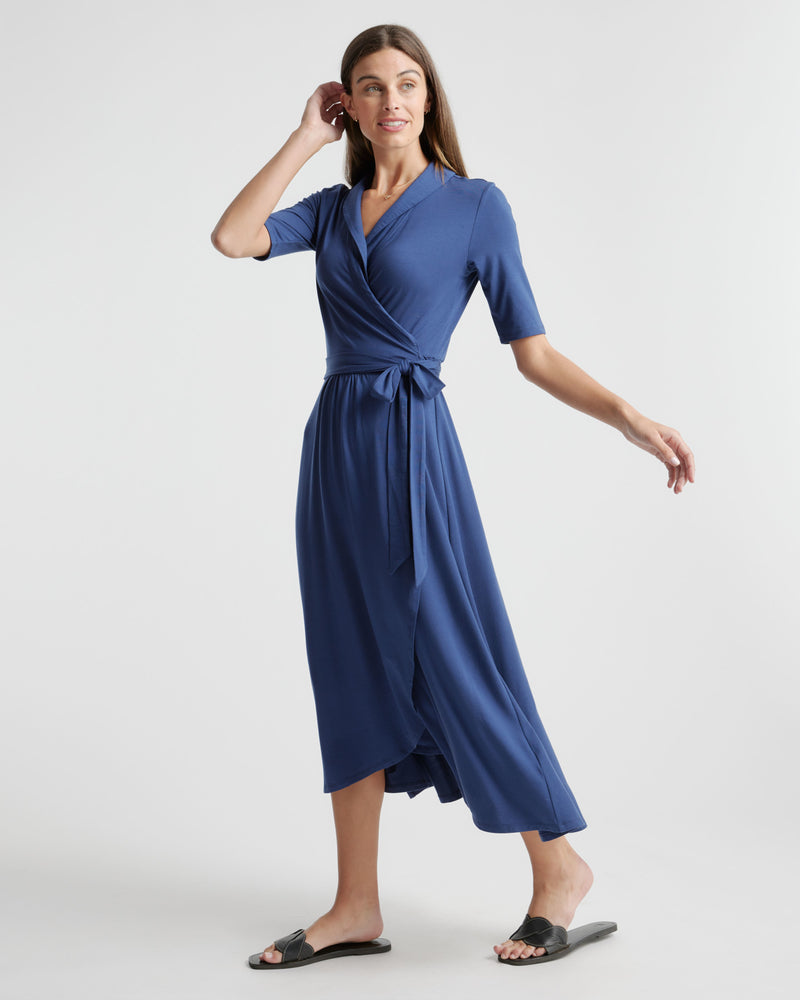 Tencel Jersey Midi Wrap Dress