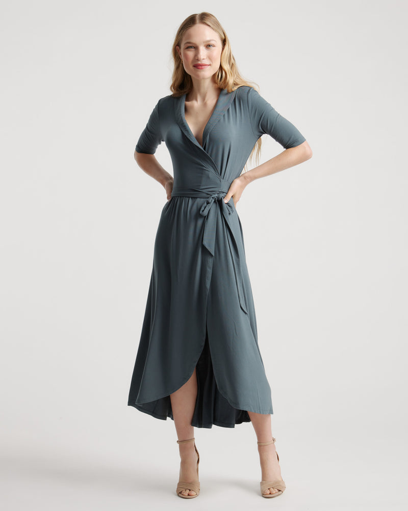 Tencel Jersey Midi Wrap Dress