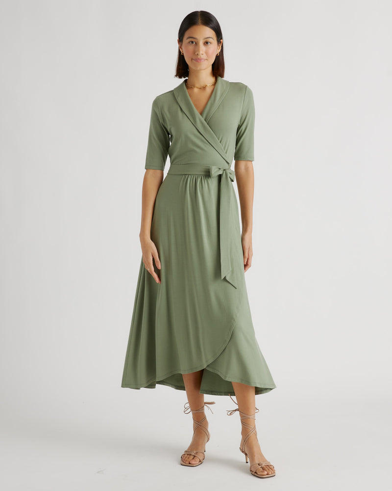 Tencel Jersey Midi Wrap Dress