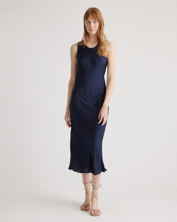 Washable Stretch Silk Tank Midi Dress