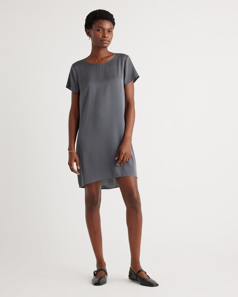 Washable Stretch Silk Tee Dress