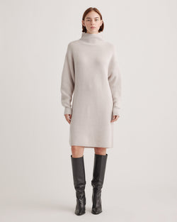 Australian Merino Wool Relaxed Turtleneck Sweater Dress