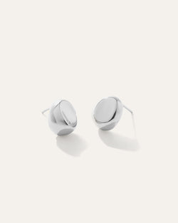 Silver Sculpted Stud Earrings