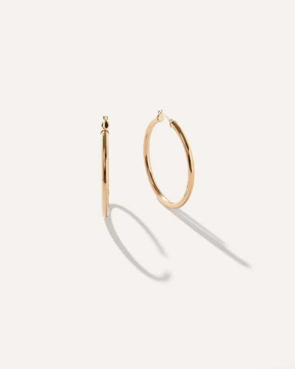 14K Gold XLarge Tube Hoops