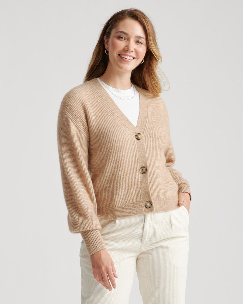 Baby Alpaca-Wool Cropped Cardigan