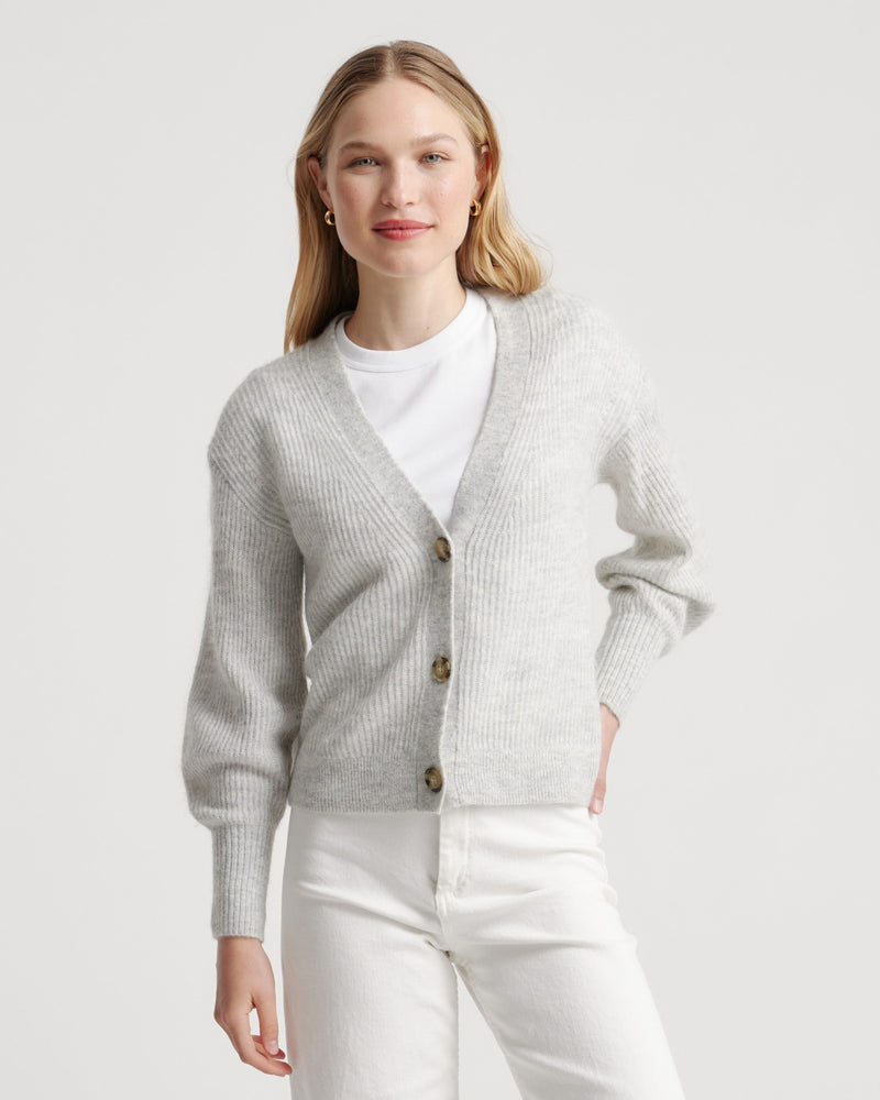 Baby Alpaca-Wool Cropped Cardigan