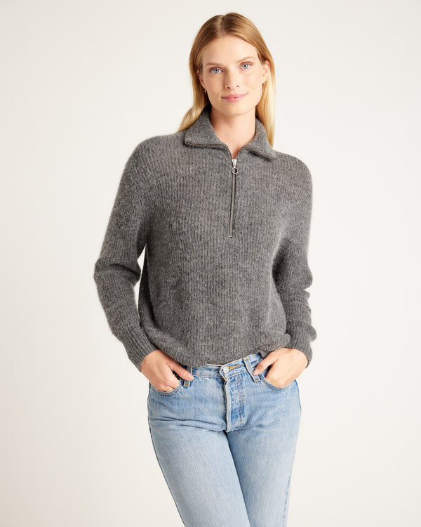 Baby Alpaca-Wool Quarter Zip