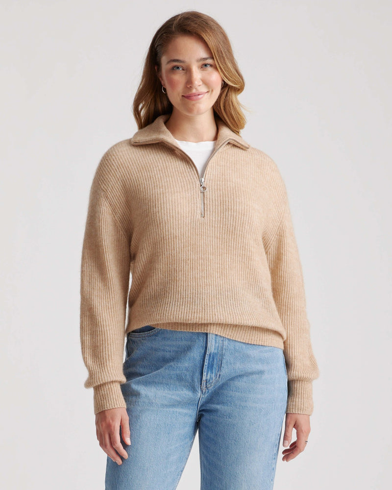 Baby Alpaca-Wool Quarter Zip