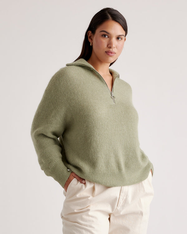 Baby Alpaca-Wool Quarter Zip