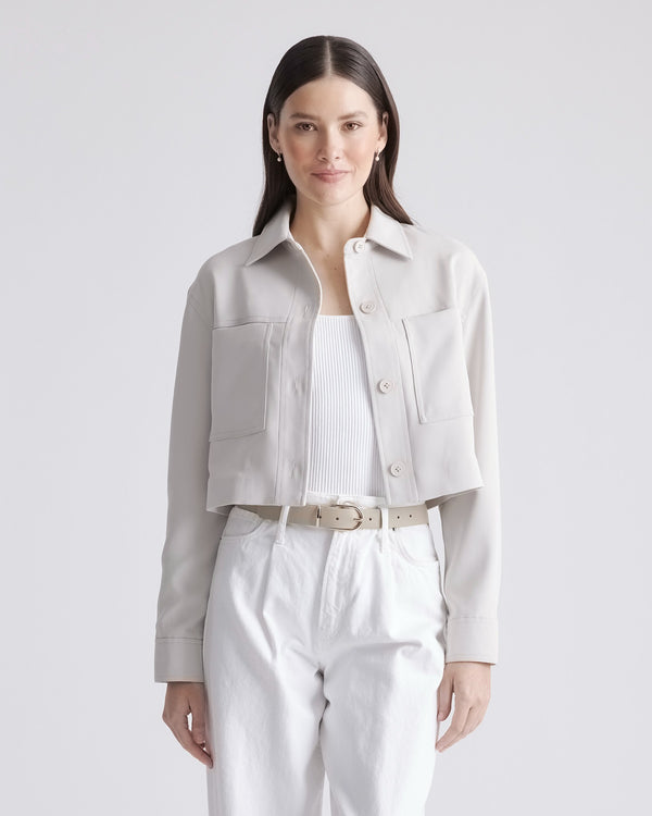 Stretch Crepe Cropped Jacket