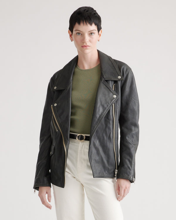 100% Leather Oversized Biker Jacket