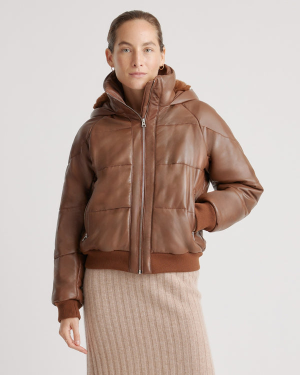 100% Leather Puffer Jacket